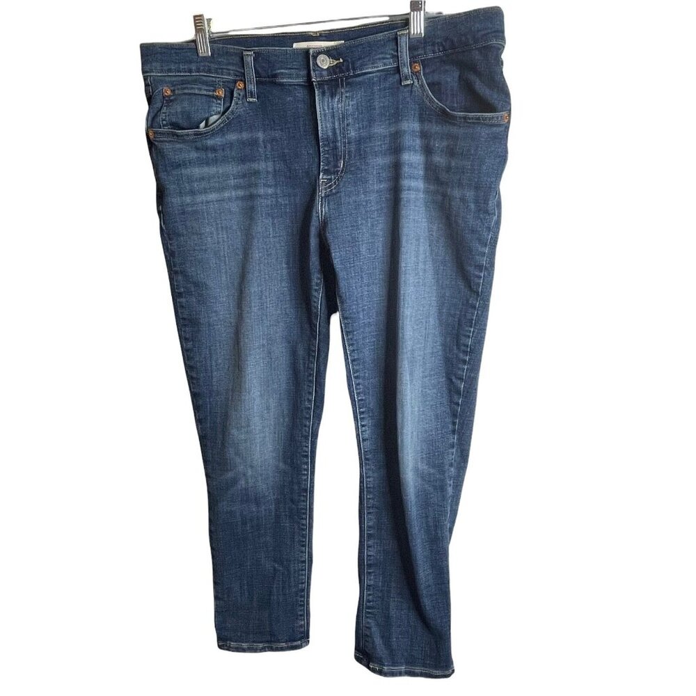 Levis Jeans 32 Boyfriend Stretch Casual Modern Denim Pants Womens Mid-Rise Crop